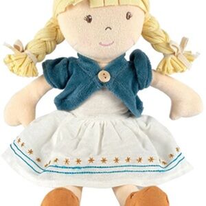 Bonikka organic Blue and Yellow Folk-Style Plush Doll